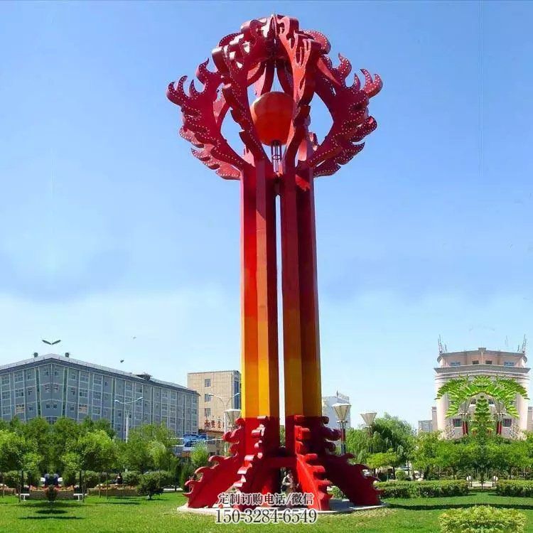 唐山街道精神堡垒雕塑 现代景观标牌雕塑 彩绘标识雕塑 唐山街道精神堡垒雕塑 现代景观标牌雕塑 彩绘标识雕塑