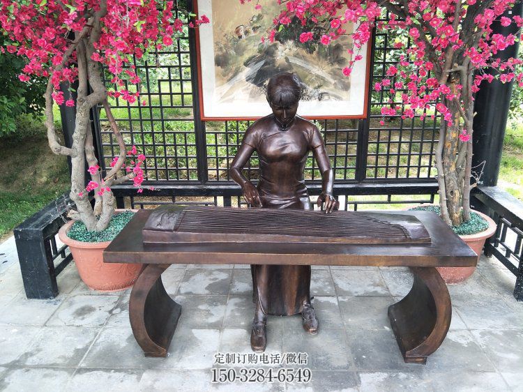 衡水弹古筝雕塑厂家,景观概念,民俗人物雕塑通用 衡水弹古筝雕塑厂家,景观概念,民俗人物雕塑通用