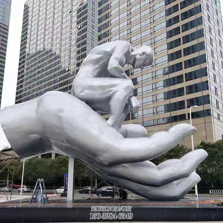 辛集沉思者雕塑,景观雕塑,手托人物雕塑厂家提供 辛集沉思者雕塑,景观雕塑,手托人物雕塑厂家提供