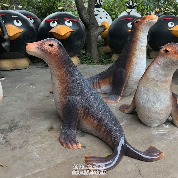 承德园林海豹雕塑 风景区仿真雕塑 广场小品 承德园林海豹雕塑 风景区仿真雕塑 广场小品