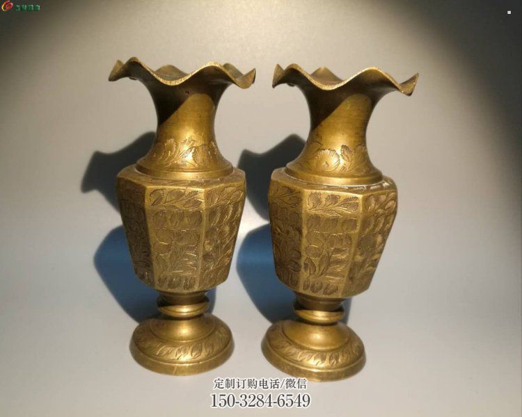 唐山花瓶雕塑定价，铸铜工艺，铜花瓶雕塑制作厂家